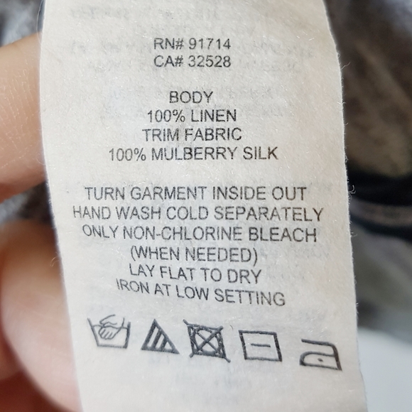 ARMANI EXCHANGE A/X Linen Tee Grey w/ Silk Trim XS - Picture 6 of 7